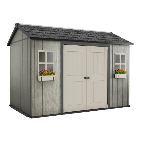 Keter Oakland 11 ft. W x 7.5 ft. D Plastic Storage Shed & Reviews Wayfair